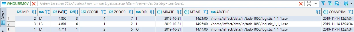 CSV Ergebnis in der Datenbank