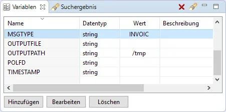 Variablen im EDI-Mapping (Übersicht Variablen)