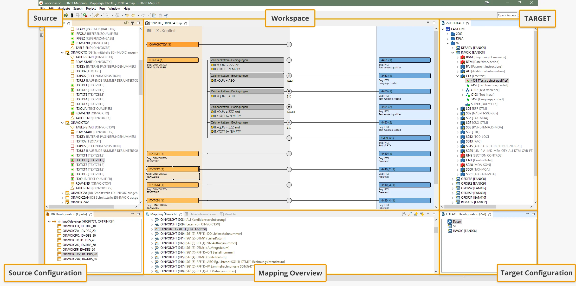 MapGui: Graphical EDI mapping overview